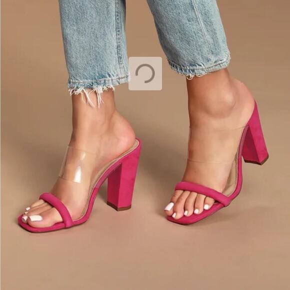 Lulus Arianna Fuchsia Suede High Heel Sandals size 8 - Picture 11 of 11